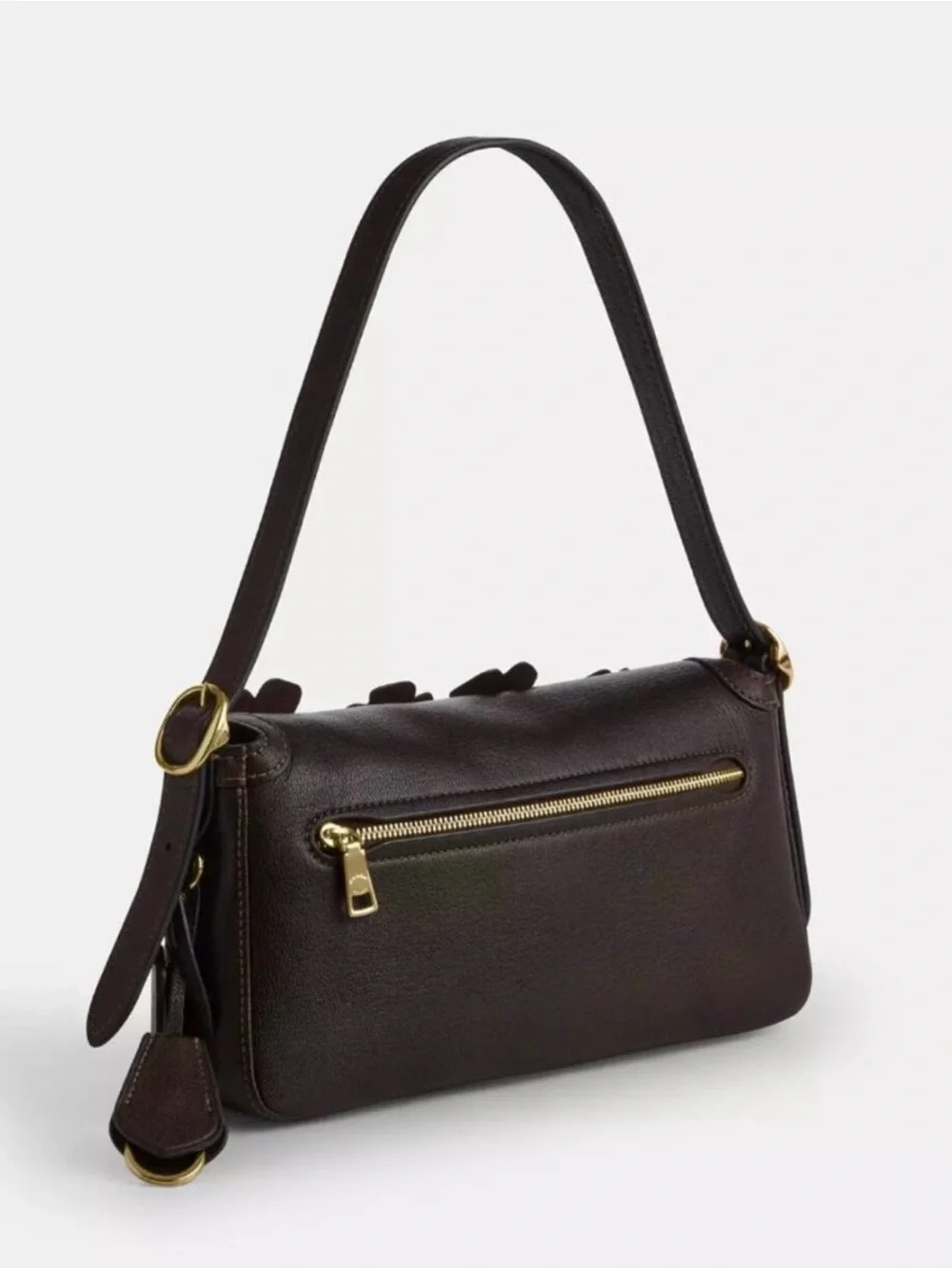 Coach CDY43 Etta Small Flap Shoulder Bag With Floral Applique Maple NWT